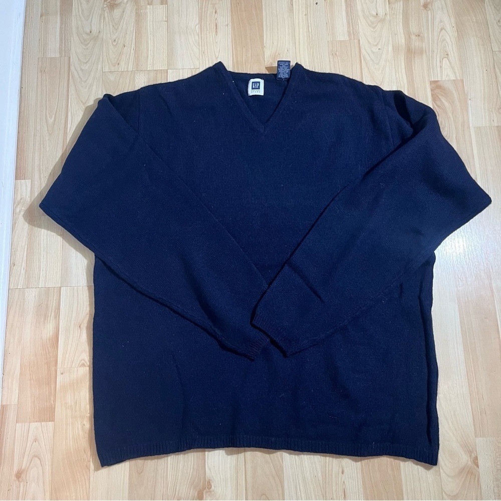 Vintage Gap Men’s 100% Lambswool Navy Sweater Size XL